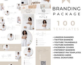 Minimalist Branding Package, Canva Templates (Business Cards, Banners, Signatures)