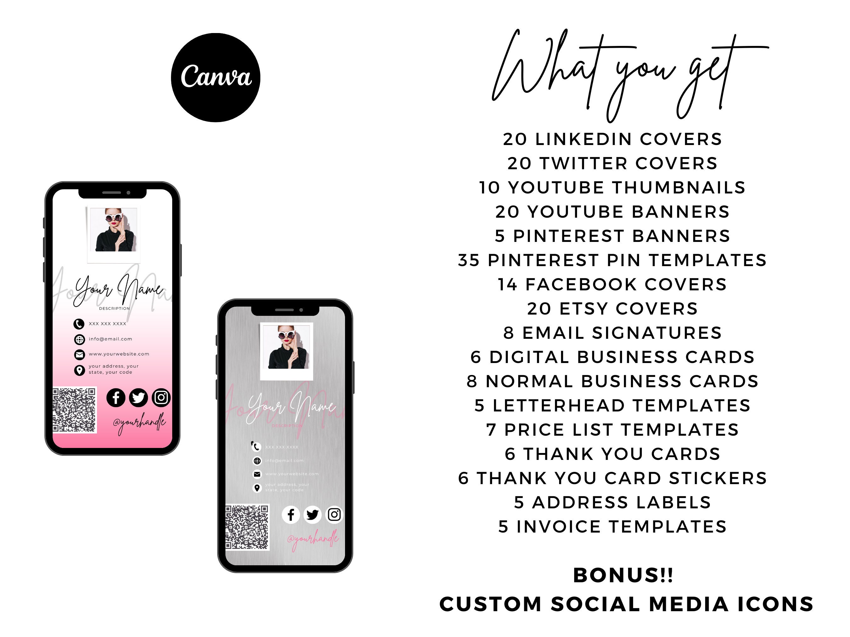 Branding Kit, Pinterest Template, Address Label, Letterhead Template ...