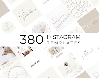 Beige Instagram Templates Canva Posts Story Reel Instagram Carousel Feed Planner Social Media Bundle Download Blogger Template Influencer