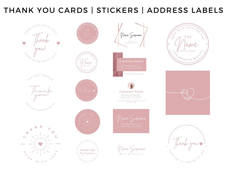 Canva Branding Template Social Media Kit Rosegold Business Graphics Package Youtube Banner Email Signature Pinterest Linkedin Profile image 8