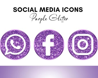 Social Media Icons Png Transparent Design Elements Purple Facebook Icon Set Black Twitter Icon Digital Download Graphics Website Button