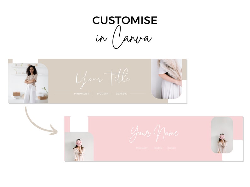 7 Linkedin Banner Templates, Editable Minimalist Linkedin Banner