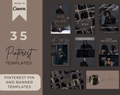 40 Pinterest Templates Canva, Pinterest Pin Templates, Pinterest Cover Template, Blogger Templates, Pinterest Marketing, Pin Template