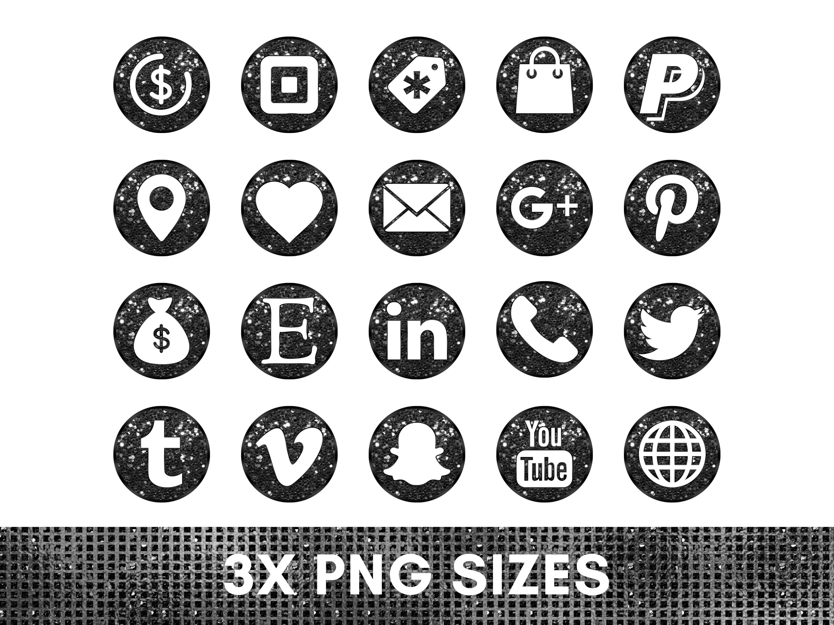 Schwarz Glitzer Social Media Icons PNG, Facebook Icon, Instagram Icon,  Pinterest Icon, YouTube Icon, Twitter Icon, Whatsapp Icon, Snapchat Icon -  Etsy Österreich, image size:2700x2025
