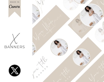 Social Media Cover X Banner Template Canva Editable Business Branding Minimalist Professional Design X Header Twitter Profile Entrepreneur