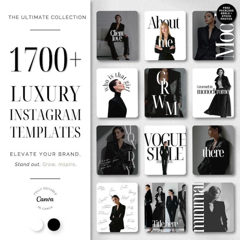Instagram Template Canva Social Media Kit Coaching Manager You Aesthetic Marketing Content Creator Resource Digital Entrepreneur Tool Business Brand Visual Design Trendy Post Layout Bundle Professional Identity Modern Collection Editable