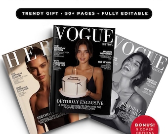 Birthday Magazine Template Birthday Book Personalized Birthday Gift Best Friend Milestone Celebration Keepsake Memory Newspaper Editable
