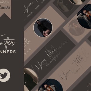7 Twitter Banner Templates, Twitter Header, Twitter Template, Personal Branding, Business Branding, Twitter Background, Twitter Profile