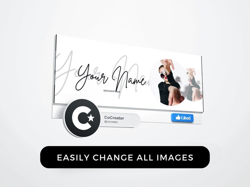 Minimalist Facebook Banner Design Template Canva Editable Social Media Marketing Business Page Header Professional Brand Image Cover DIY Customizable Branding Kit Online Template Instant Download Digital Collection Black White Business