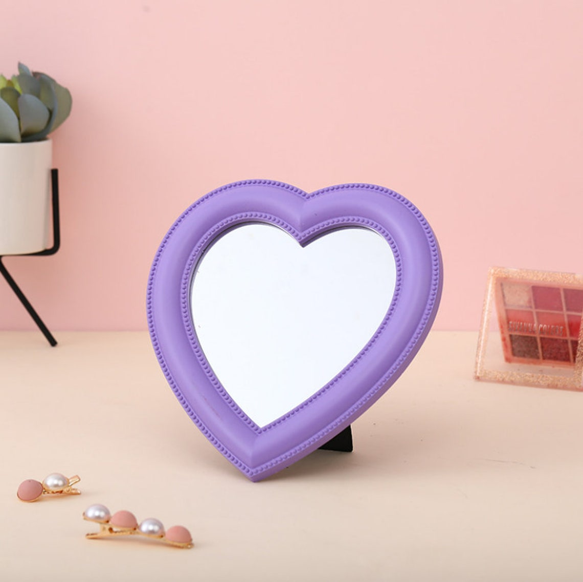 Heart Mirror Makeup Y2K Mirror Cute Cosmetic Mirror Pink Etsy UK