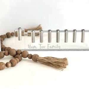 Glider Crystal Hanukkah Menorah, Hanukiah, Chanukah Menorah, Jewish Gift, Judaica, Modern Menorah, Hanukkah Menorah Oil Cup,