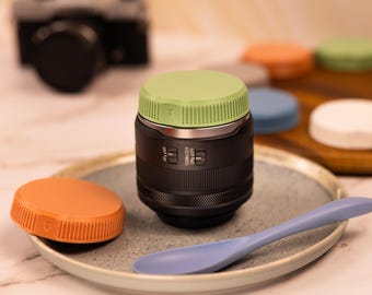 Tappo posteriore per obiettivo Canon RF Mount: Warner's Café Caps stampato in 3D