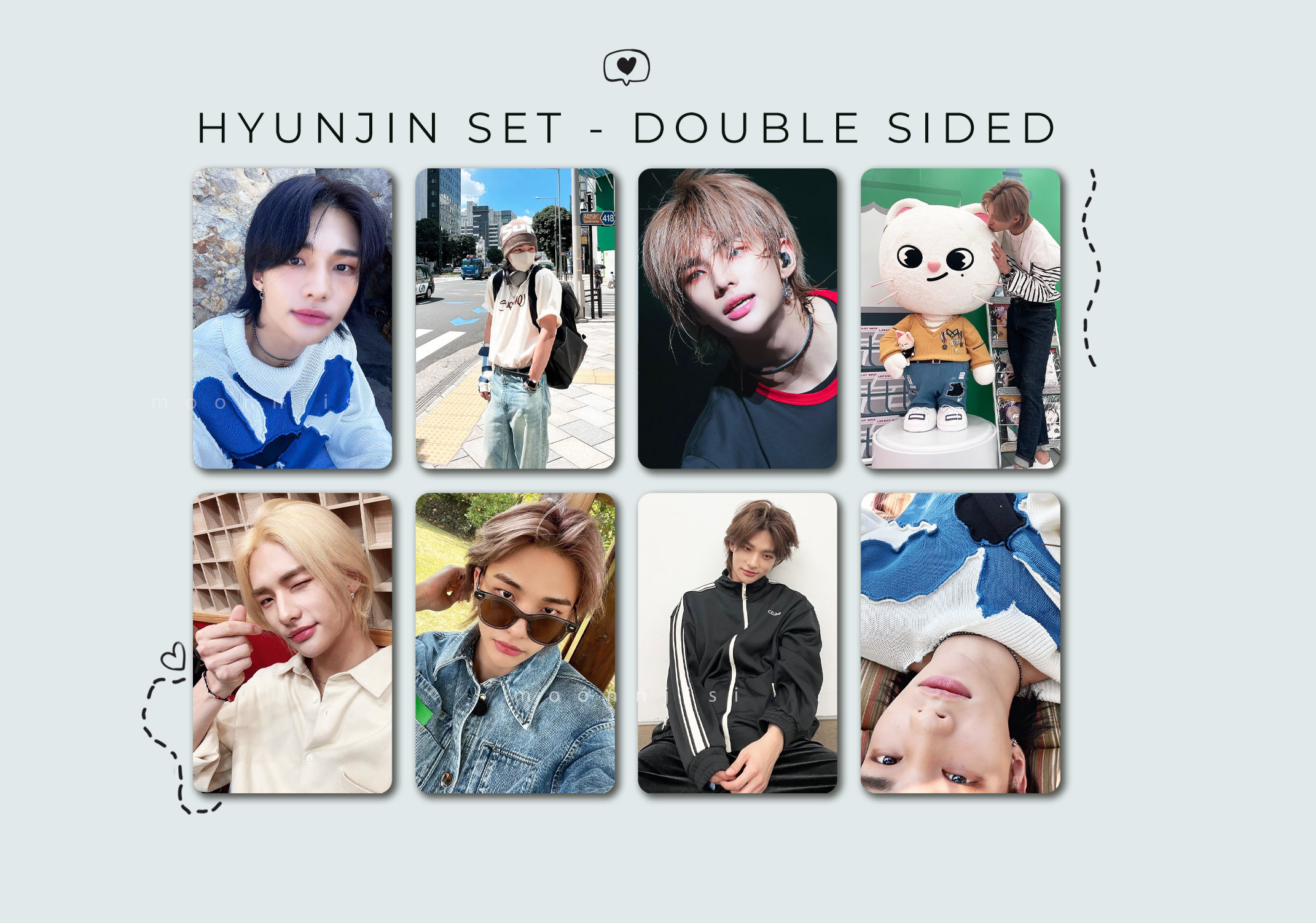 K-POP/アジア Stray Kids - Hyunjin collectbook pcholder BK+WH set Skz Hyunjin Pc - Etsy