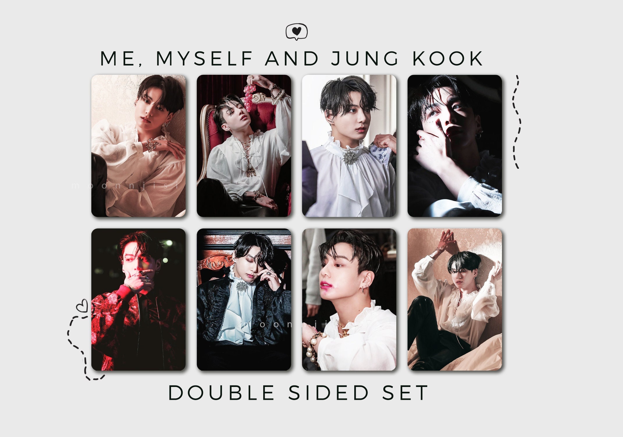 SET 8 Jungkook BTS Photocard Me, Myself and Jung Kook Behind the