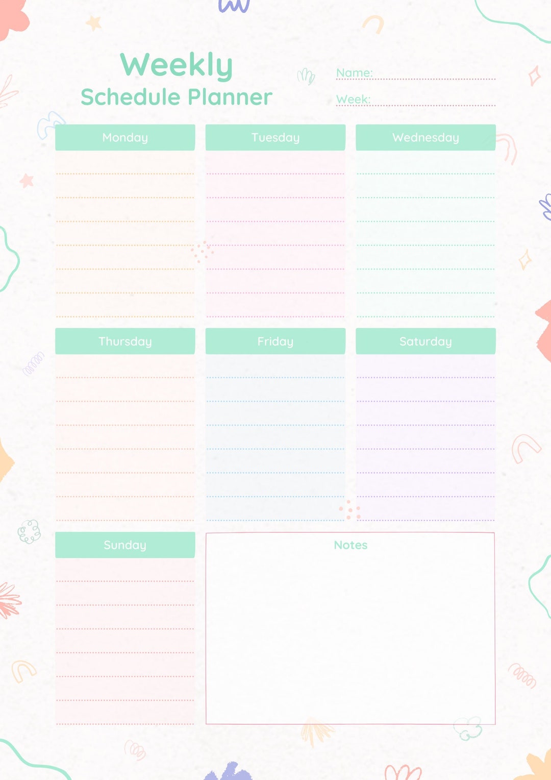 Weekly to Do List Printable Instant Download Minimal Productivity ...