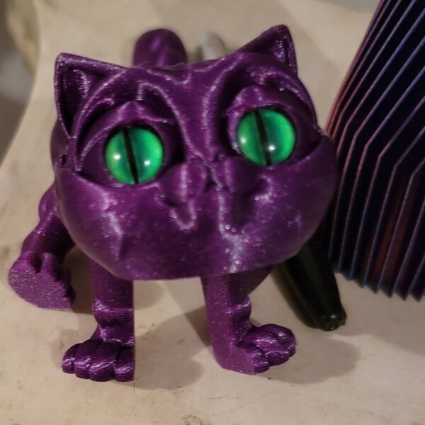 Kitten Articulated Fidget Sensory Fake Pet Desktop toy custom eyes. (Small parts not for young children)