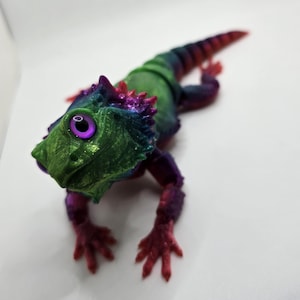 Dragón barbudo articulado, ojos de cristal realistas, juguete antiestrés de escritorio con forma de lagarto impreso en 3D, decoración de estantería para amantes de los reptiles.