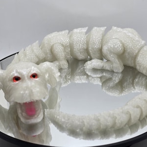 Falkor Luck Dragon Glass Eyes Never Ending Story 80s Nostalgia Articulated Desk Decor (Fan Art) Custom Auryn Emblem Included Free!!!