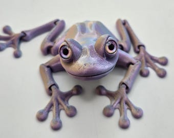 Gelenkfrosch Konversationsstück, Glasaugen, Schreibtischhaustier, Fidget Spielzeug, Sammlerstück Frosch-Liebhaber Geschenk