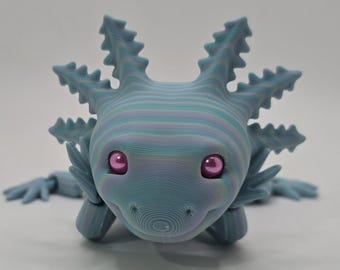 Axolotl fidgetspeeltje met beweegbaar mechanisme: sensorisch bureau huisdier met aangepaste ogen