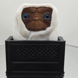 Extra Terrestrial in a Bike Basket Refrigerator Magnet (Fan Art) Multi Color with 3d eyes
