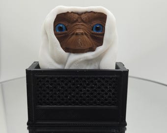 Extra Terrestrial in a Bike Basket Refrigerator Magnet (Fan Art) Multi Color with 3d eyes