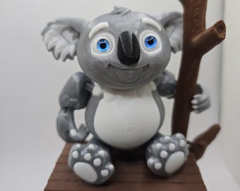Ledad koala med glasögon, trädfigur, söt djurdekor, gåva i anpassningsbar färg