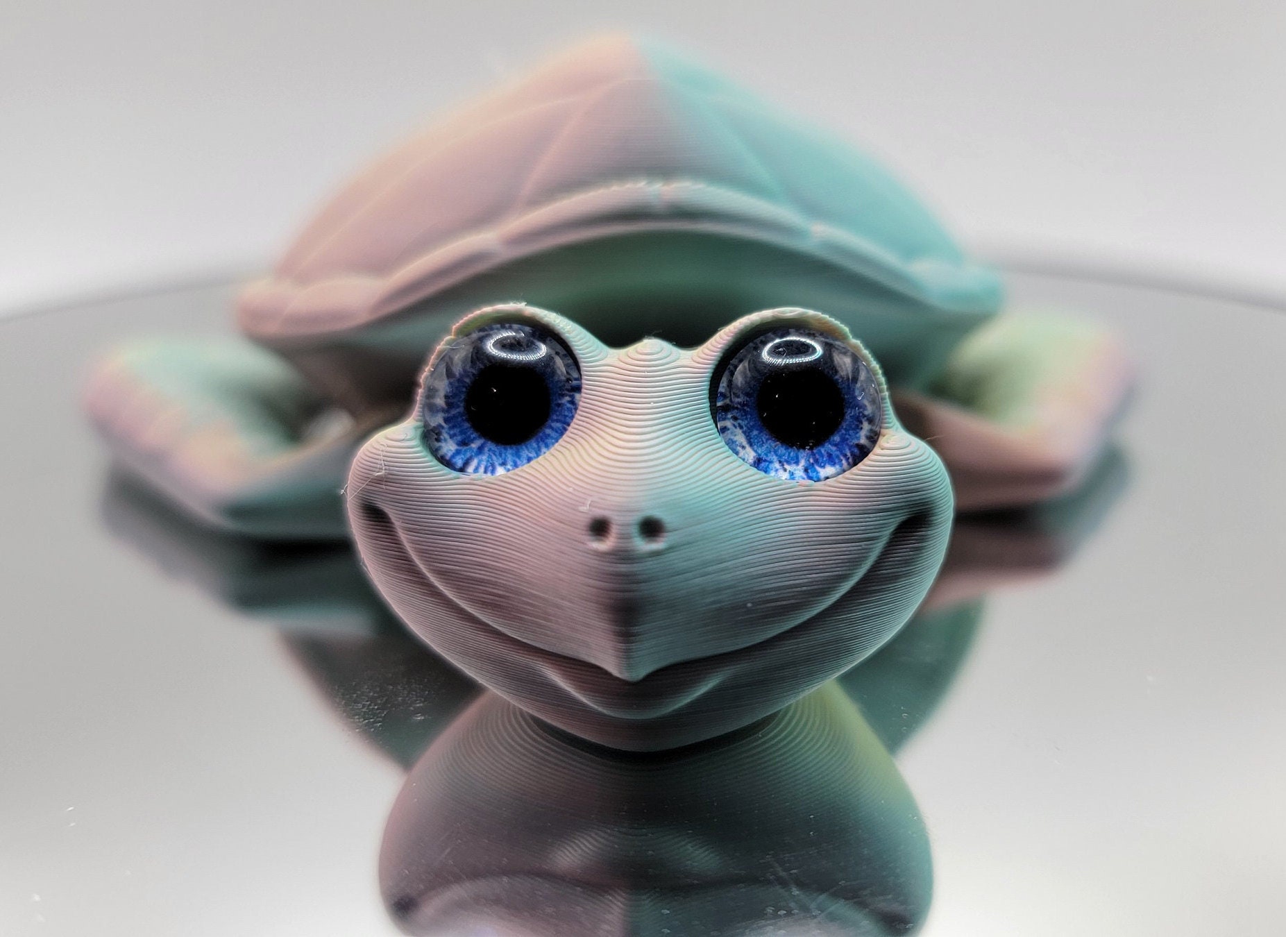 Happy Turtle Articulated Desk Toy With Big Fun Realistic Eyes Custom ...