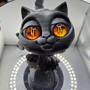 Kitty Cat Adorable Articulated Fidget Sensory Desktop Toy Fake Pet with Gorgeous and Fun custom eyes. (Small parts)