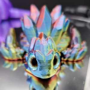 Gemstone Turtle Articulated Sensory Fidget Toy Decoration 3d eyes Multiple Sizes, Colors, Eye Designs Small parts not for young children