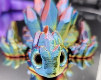 Gemstone Turtle Articulated Sensory Fidget Toy Decoration 3d eyes Multiple Sizes, Colors, Eye Designs Small parts not for young children