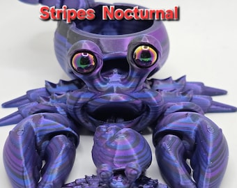 Hermit Crab Family Edition with Custom eyes. Magnetic shell and mini crab included. Order extra crabs for a discount. (Small Parts)
