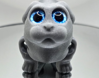 Pug ADHD Sensory Fidget Toy Fun Mini Perro articulado Big Fun Diseños de colores de ojos realistas (piezas pequeñas)