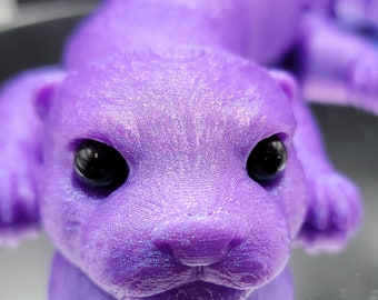 Adorable Baby Otter Articulated Sensory Fidget Experience. 60 + Colors to choose from Select Your Eyes for extra Personality (Small Parts).