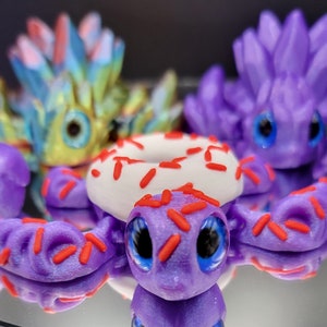 Donut Turtles Fun Articulated Sensory Fidget Desk Toys Decoration Fun Eyes (Small parts not for young child)