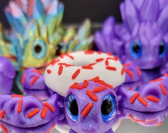 Donut Schildkröten Spaß Gelenk Sensorische Fidget Schreibtisch Spielzeug Dekoration Lustige Augen (Kleinteile nicht für Kleinkinder geeignet)