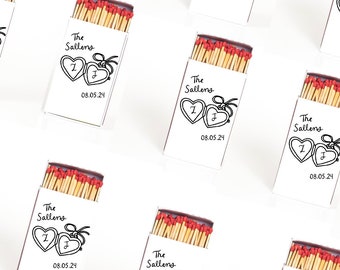 Modello di bomboniera per fiammiferi da matrimonio: medaglione disegnato a mano (download digitale)