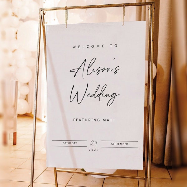 Wedding Sign Featuring Husband | Funny Wedding Welcome Sign Template | Bride's Wedding Welcome Sign | Unique Wedding Signs | Printable