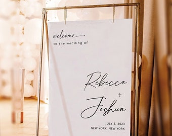 Minimalist Wedding Welcome Sign | Welcome To The Wedding Sign | Elegant Wedding Welcome Sign | Editable Template | Instant Download