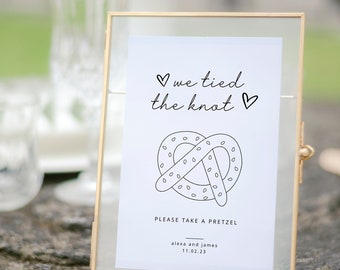 Wedding Pretzel Bar Sign Template: Minimalist Design (Digital Download)