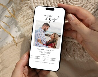Modern Engagement Party Invite Template: Electronic Text (Digital Download)