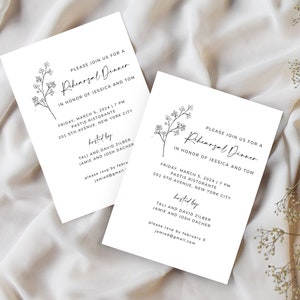 Modern Minimalist Wedding Rehearsal Invite Template | Editable Rehearsal Dinner Invitation Template | The Night Before Rehearsal Evite