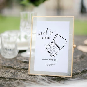 Mint to Be Wedding Favors Sign Template (Instant Download)
