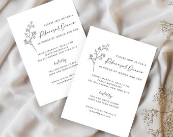 Minimalist Rehearsal Dinner Invitation Template (Digital Download)
