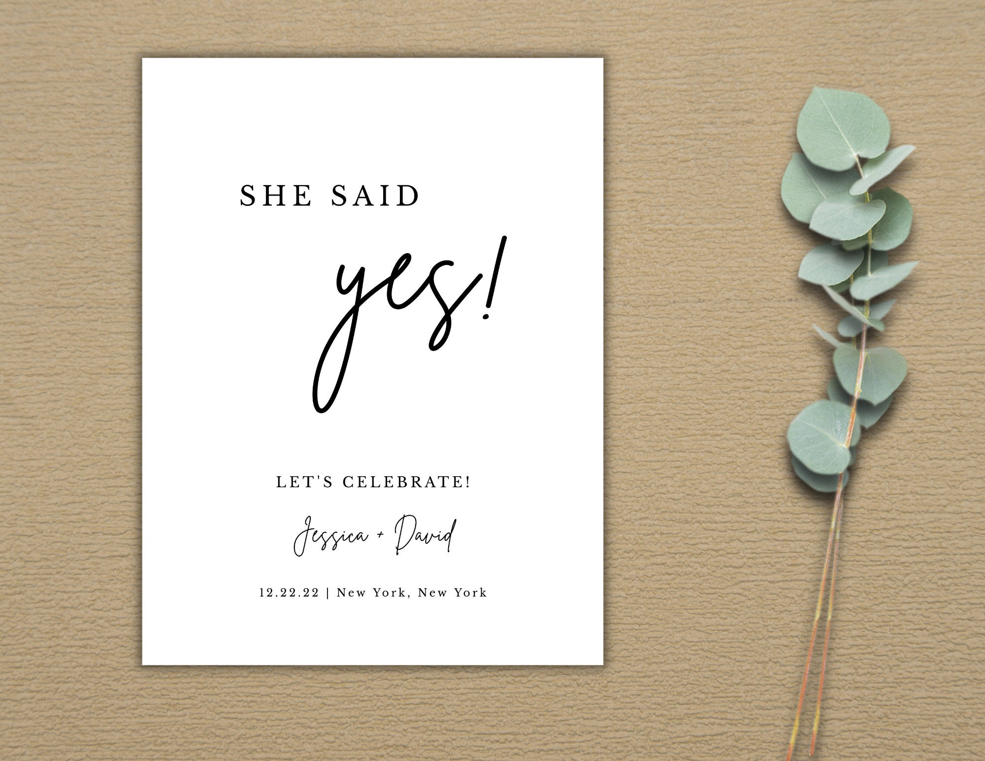 Engagement Party Sign She Said Yes Sign Printable Engagement