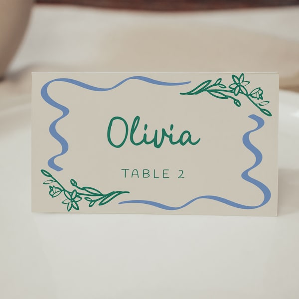 Wedding Name Card Canva Etsy