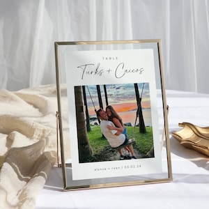 Reise Tischnummern für Hochzeit Vorlage | Foto Tischnummernkarte | Tischkärtchen | Hochzeit Tischnummern | Druckbar