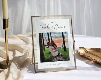 Reise Foto Hochzeit Tischnummern Vorlage (Digitaler Download)