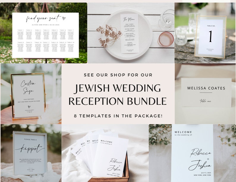 Elegant Jewish Wedding Program Template With Calligraphy Etsy Elegant Jewish Wedding Program Template With Calligraphy Etsy