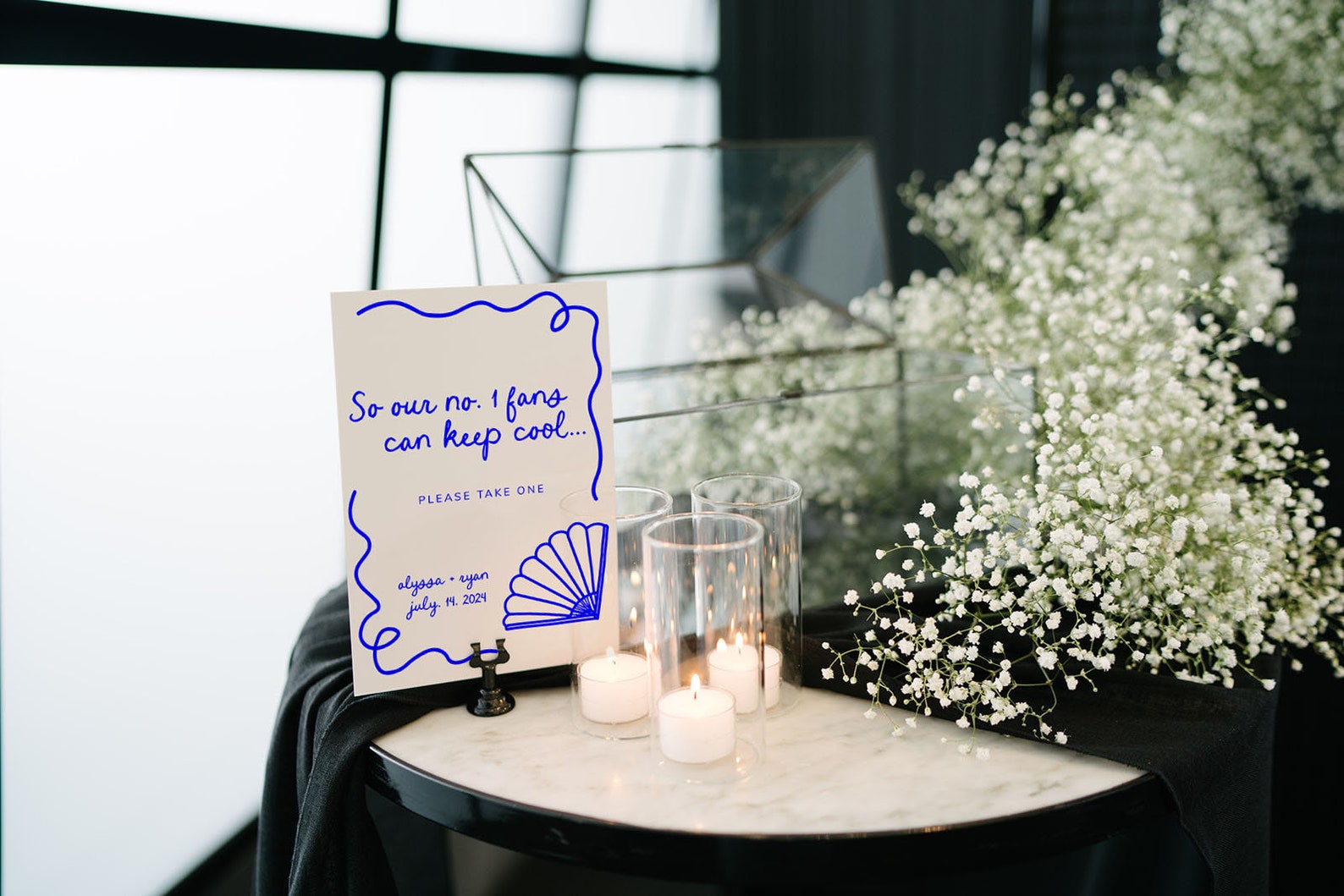 Wedding Fan Sign Template: Illustrated Printable (instant Download) - Etsy